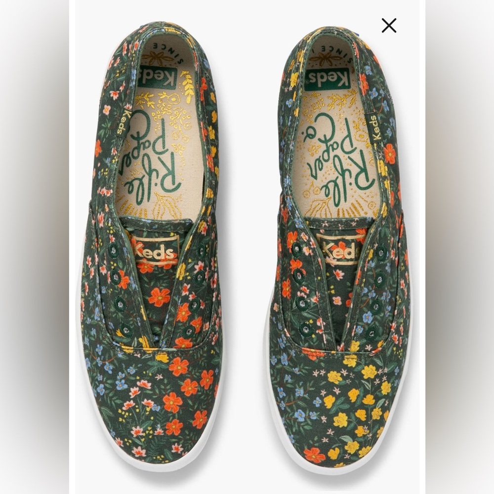 Keds x rifle paper company floral slip on sneakers